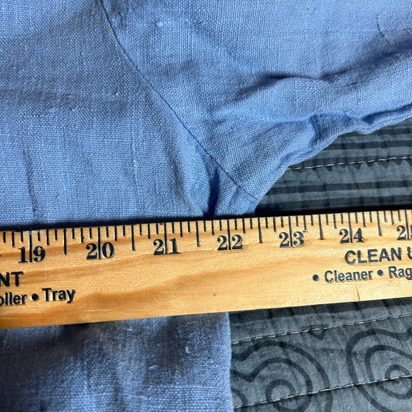 Vintage Camille & Co Women's Blue Button-Up Top - 100% Linen - Size Large - Picture 8 of 11